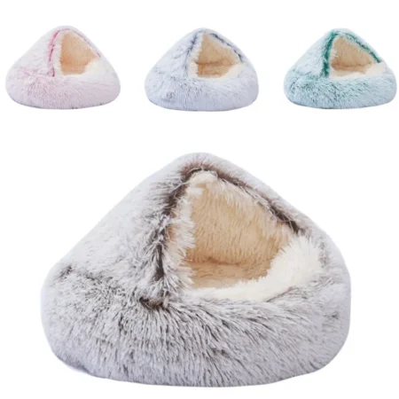 FurNest 2-in-1 – Plush Bed & Cat House