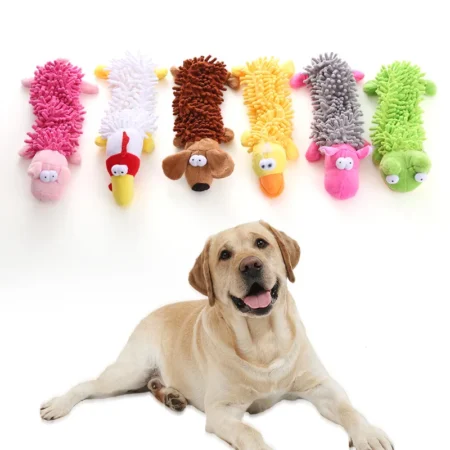 Plush Dog Toy with Chewing Sounds – Mop Fur Design