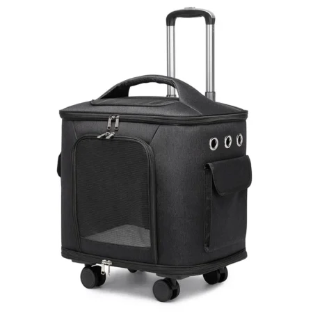 Large Cat Carrier with Silent Wheels – Foldable Travel Crate