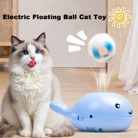Electric Whale Floating Ball Toy – Interactive Mini Fan for Pets