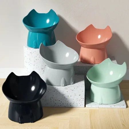 Plastic Raised Cat Feeding Bowl
